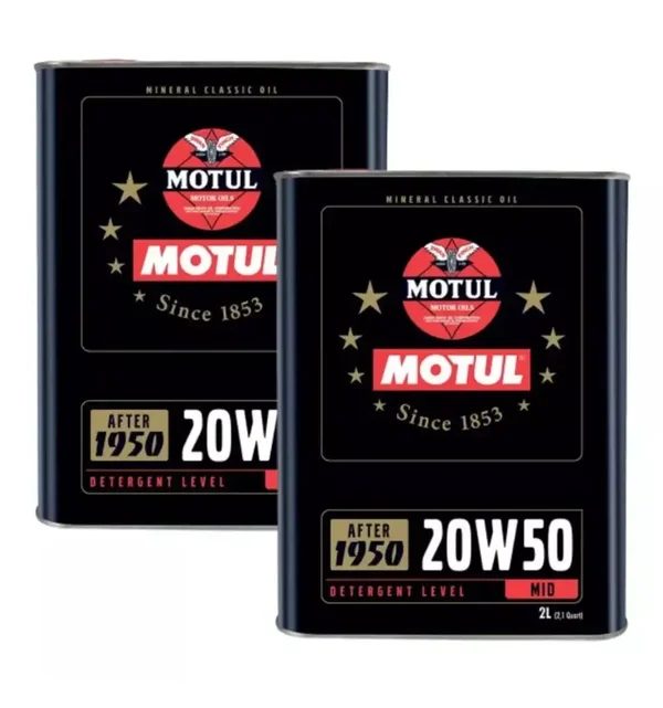4 LT OLIO MOTORE MINERALE MOTUL CLASSIC 20W50 AUTO D' EPOCA SF / CC API SF / CF