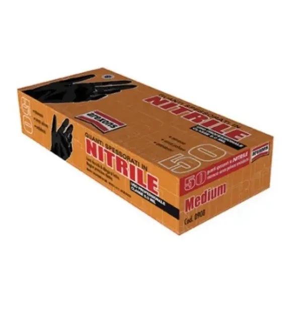 Arexons Guanti in Nitrile Spessorati Confezione da 50 Pezzi - Neri Taglia M-L-Xl