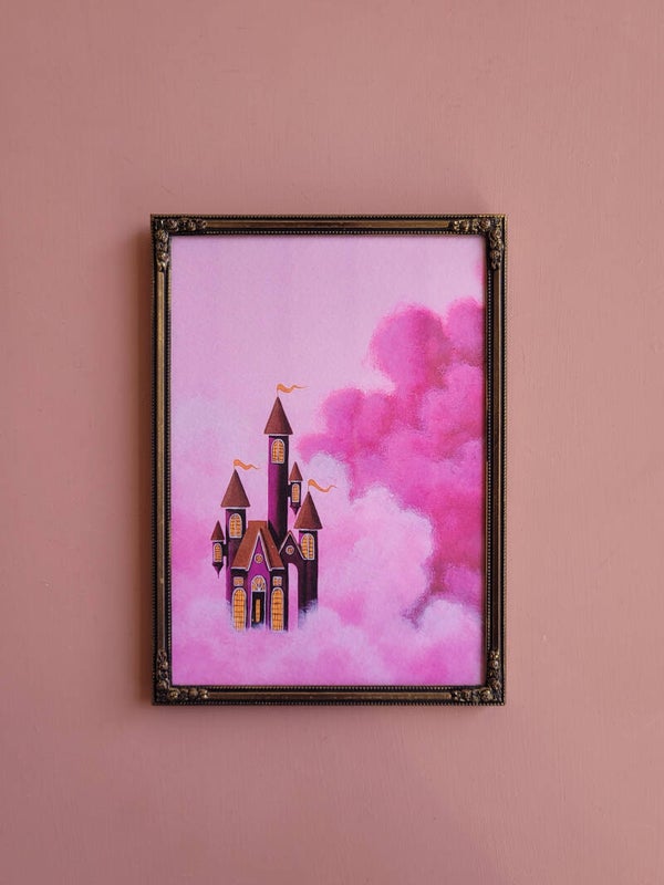 Luchtkasteel in vintage lijstje