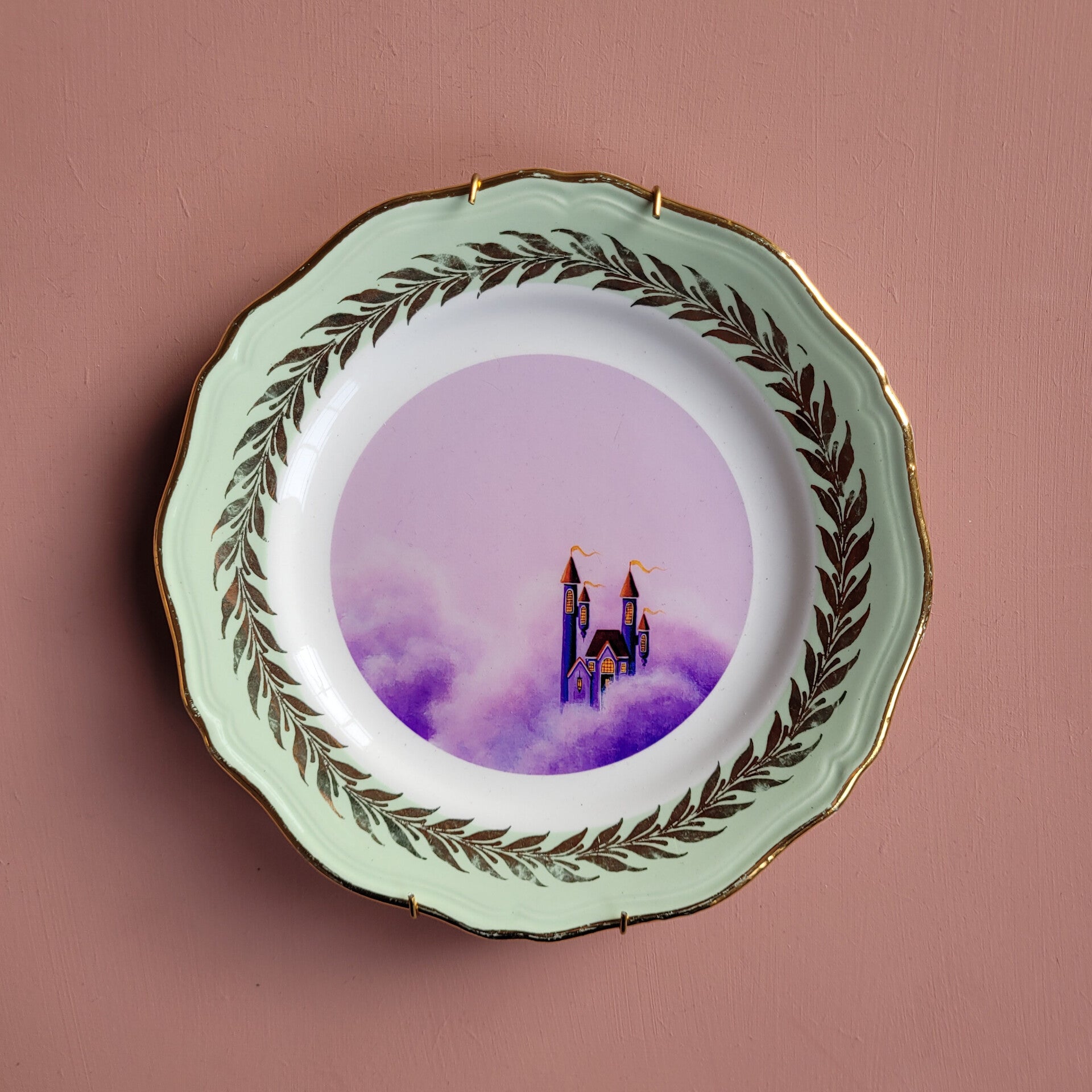 Wandbord paars luchtkasteel