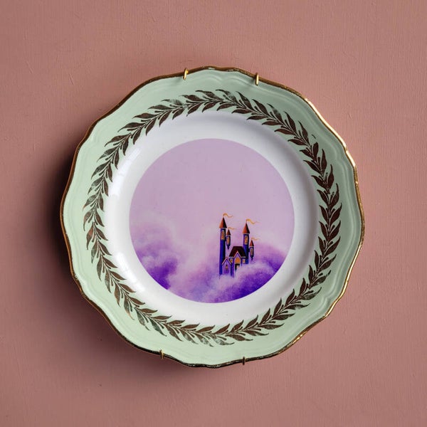 Wandbord paars luchtkasteel