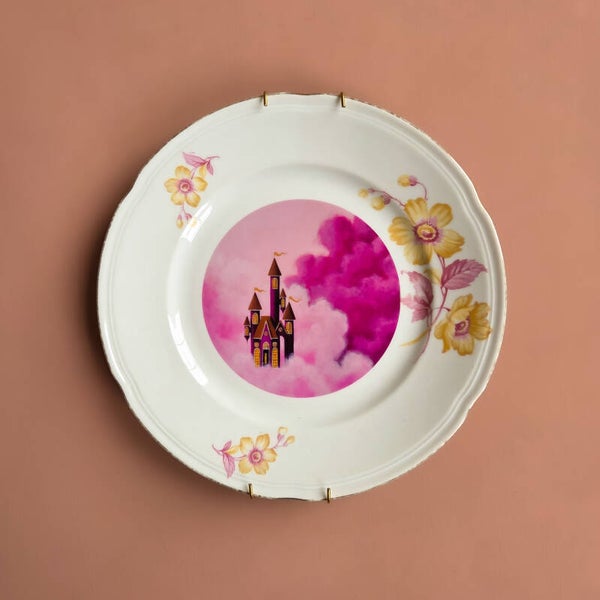 Wandbord roze luchtkasteel