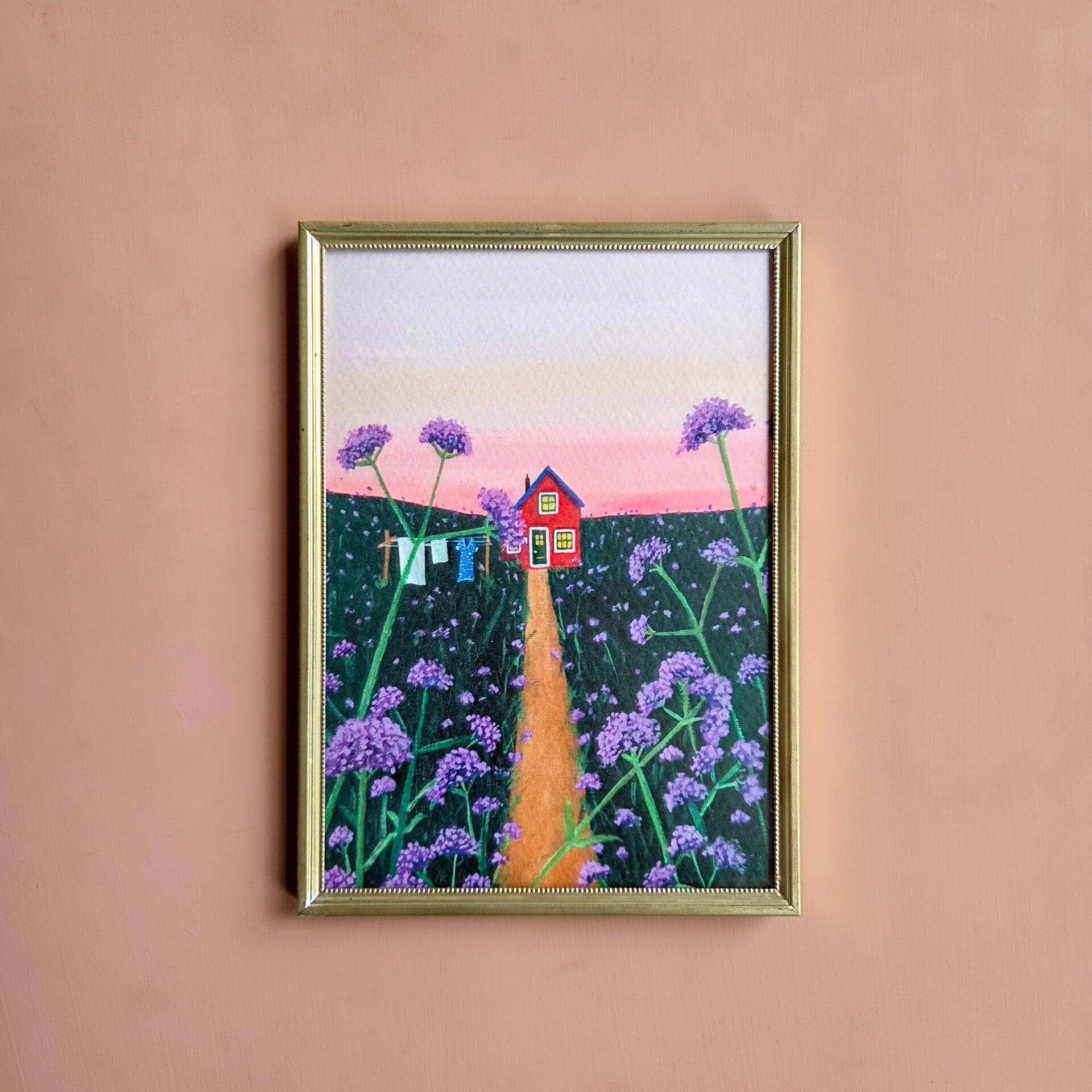 A5 verbena in vintage lijst