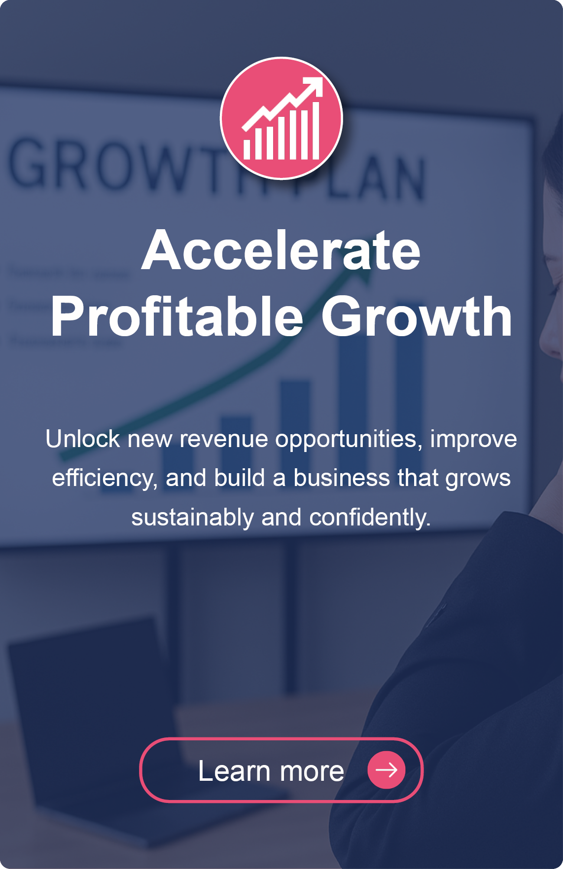 Small business financial growth chart rising year on year