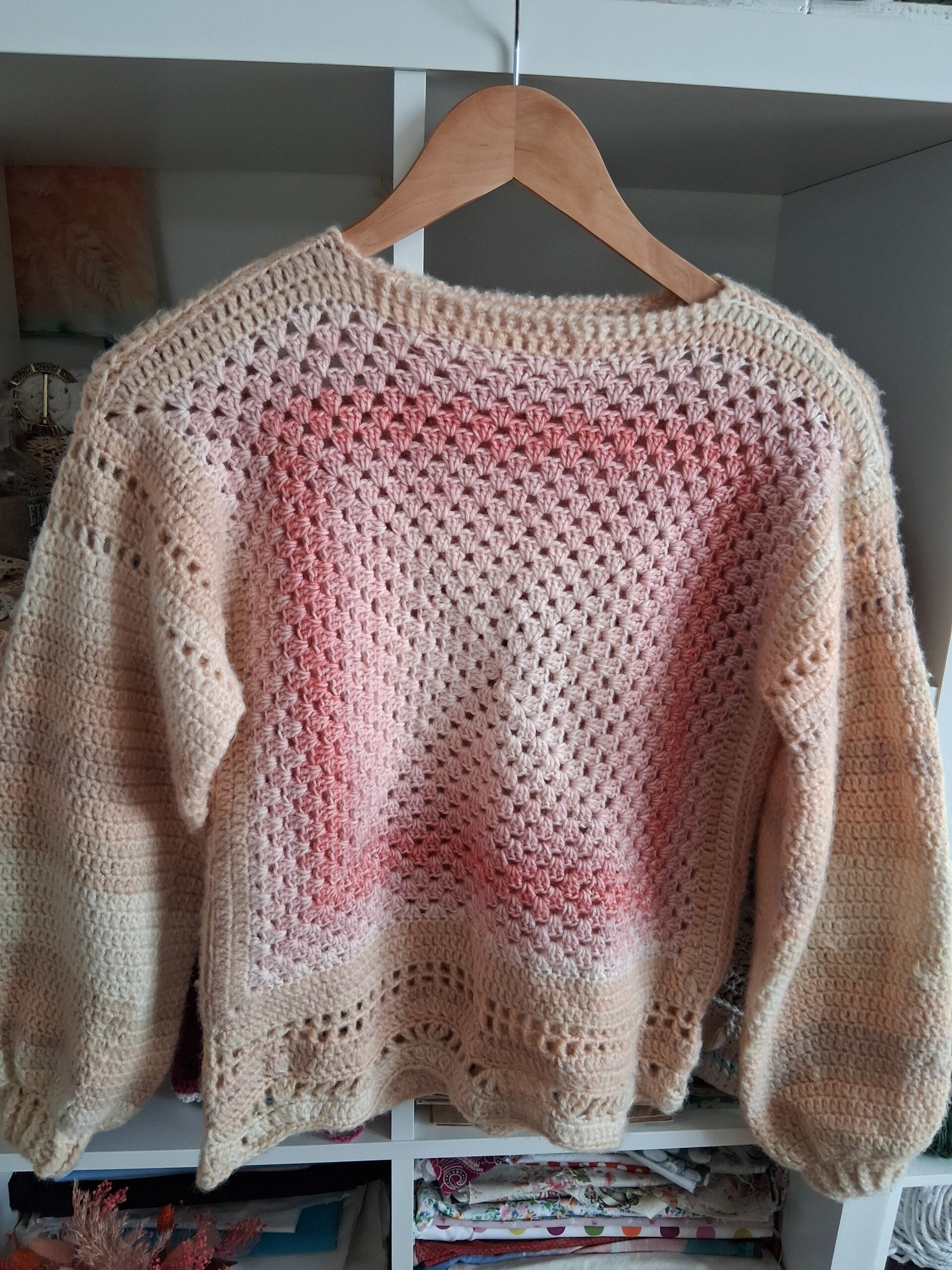 PULL GRANNY tons saumon ,orangé