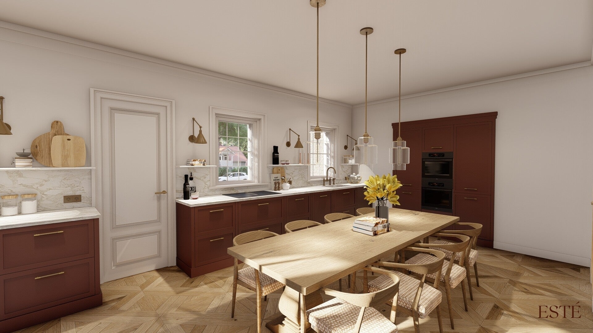 Leefkeuken met een ontwerp voor een keuken op maat