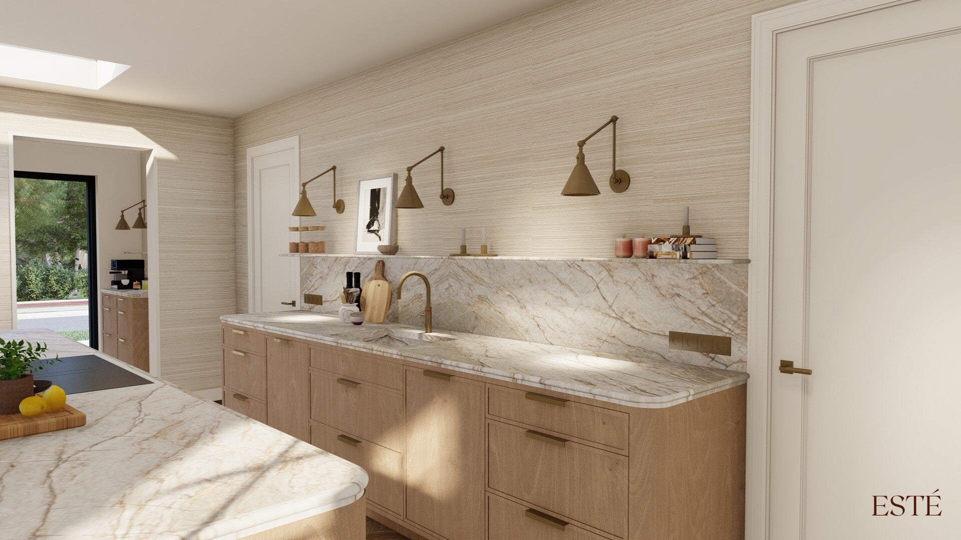 Stijlvolle keuken in warm interieur, ontworpen door ESTÉ Interiors