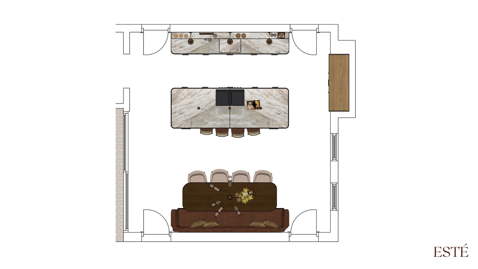 2D-indelingen tekeningen voor een op maat gemaakt interieurontwerp