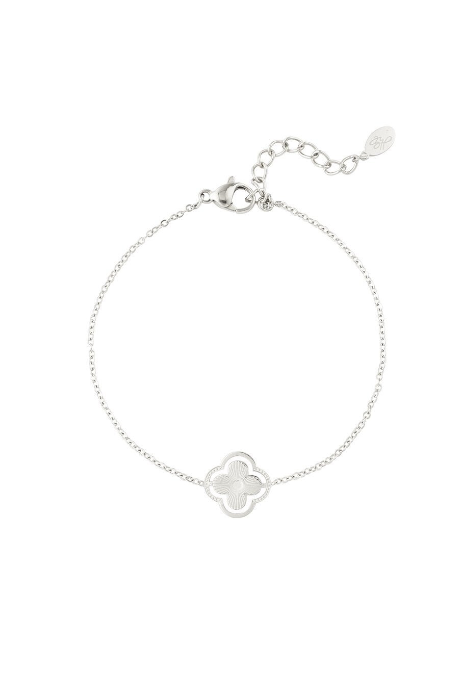 Dubbel klaver armband (zilver)