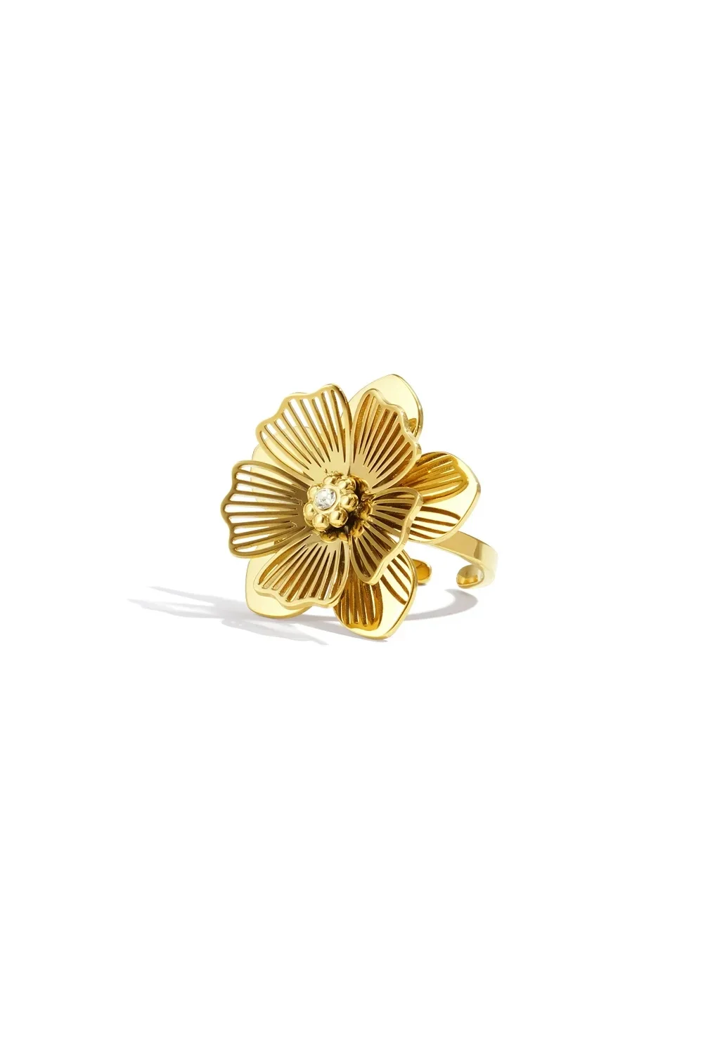 Double flower ring goud