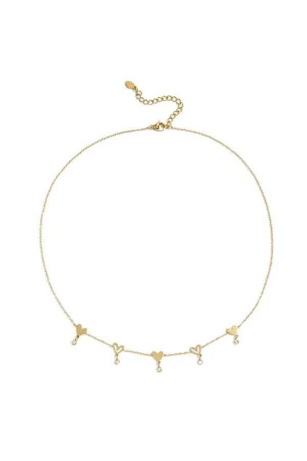 Diamant hart ketting (goud)