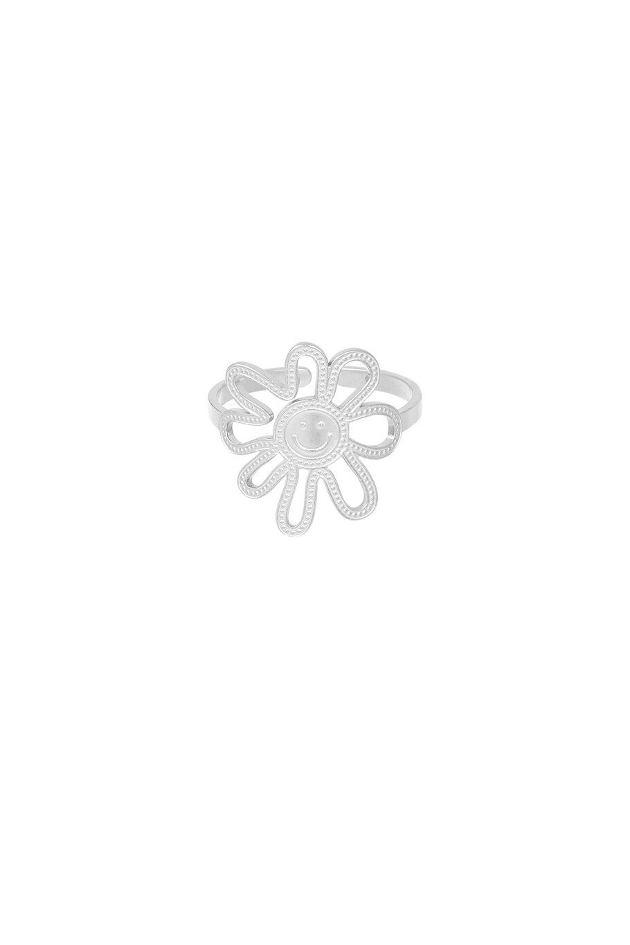 Happy flower ring (zilver)