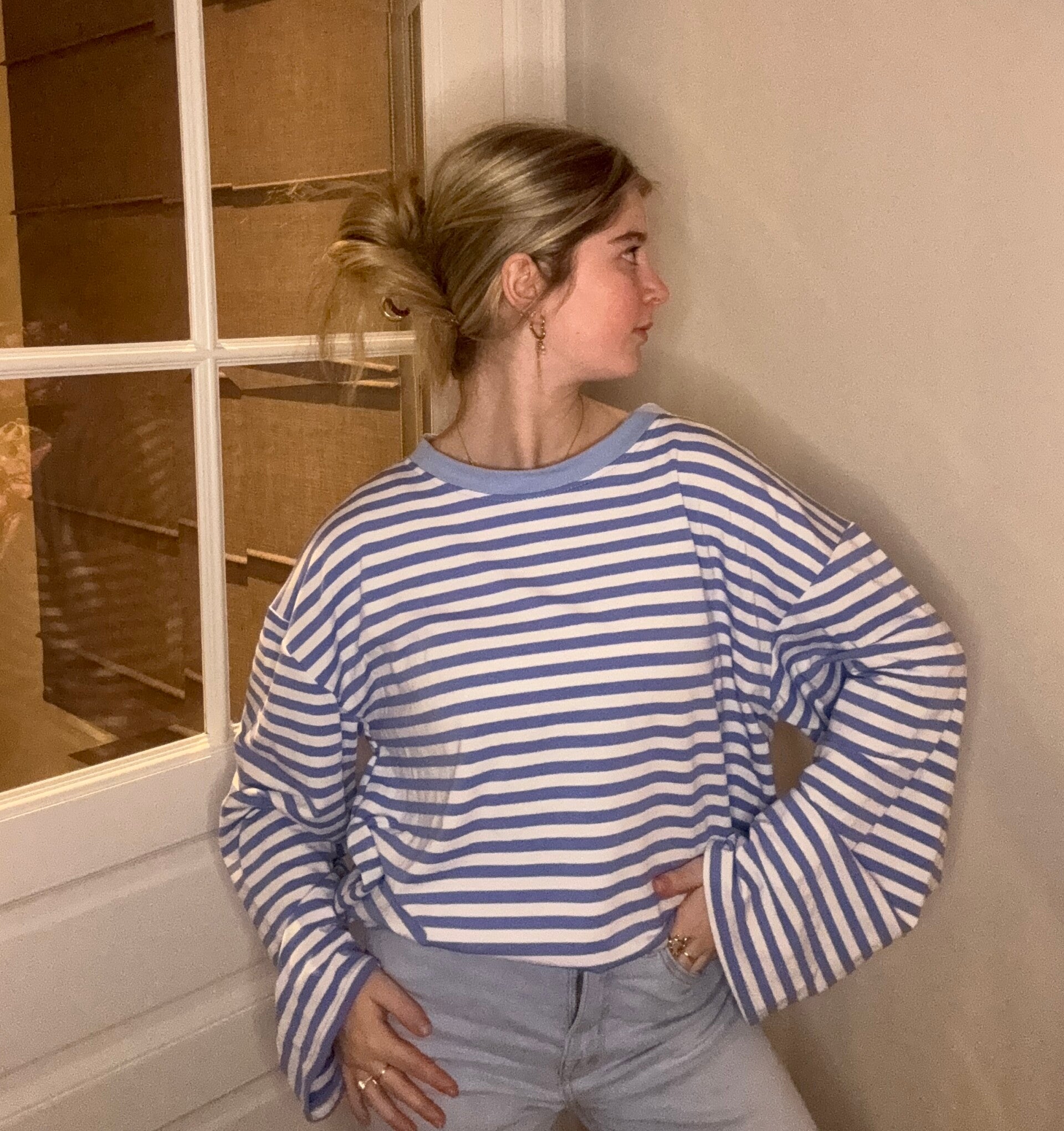 Evi long sleeve blauw