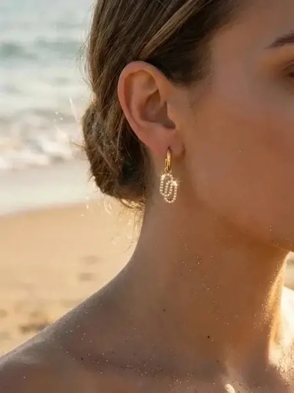 Double Lyra oorbellen goud