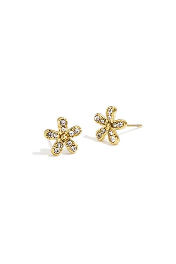 Flower diamond oorbellen (goud)