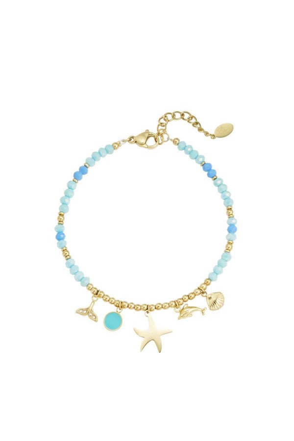 Ocean blue armband (goud)