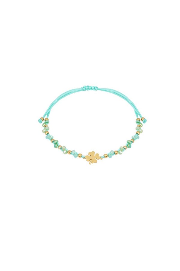 Lucky charm groen armband (goud)