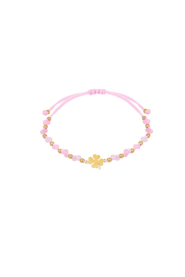 Lucky charm roos armband (goud)