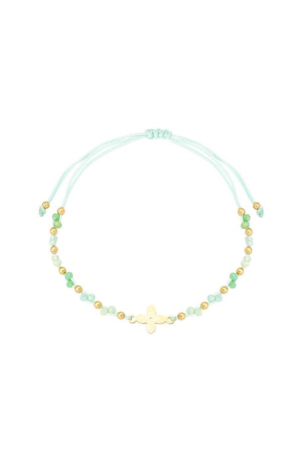 Lovely charm groen armband (goud)