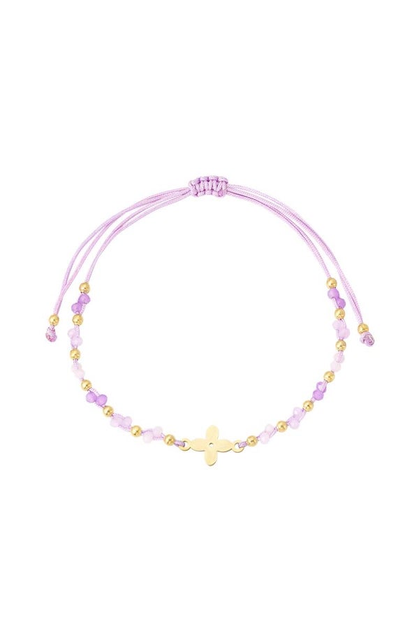 Lovely charm lila armband (goud)