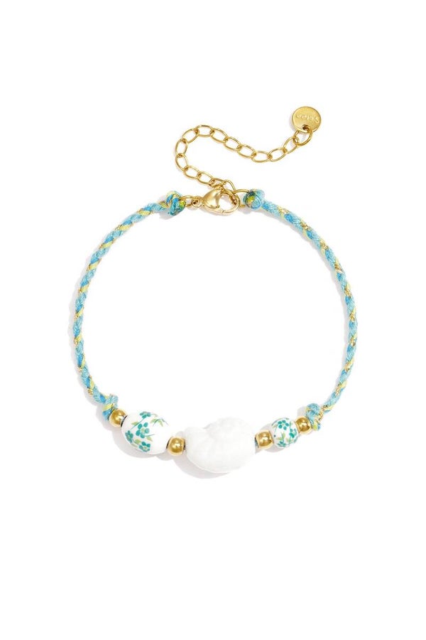 Dieke groen armband (goud)
