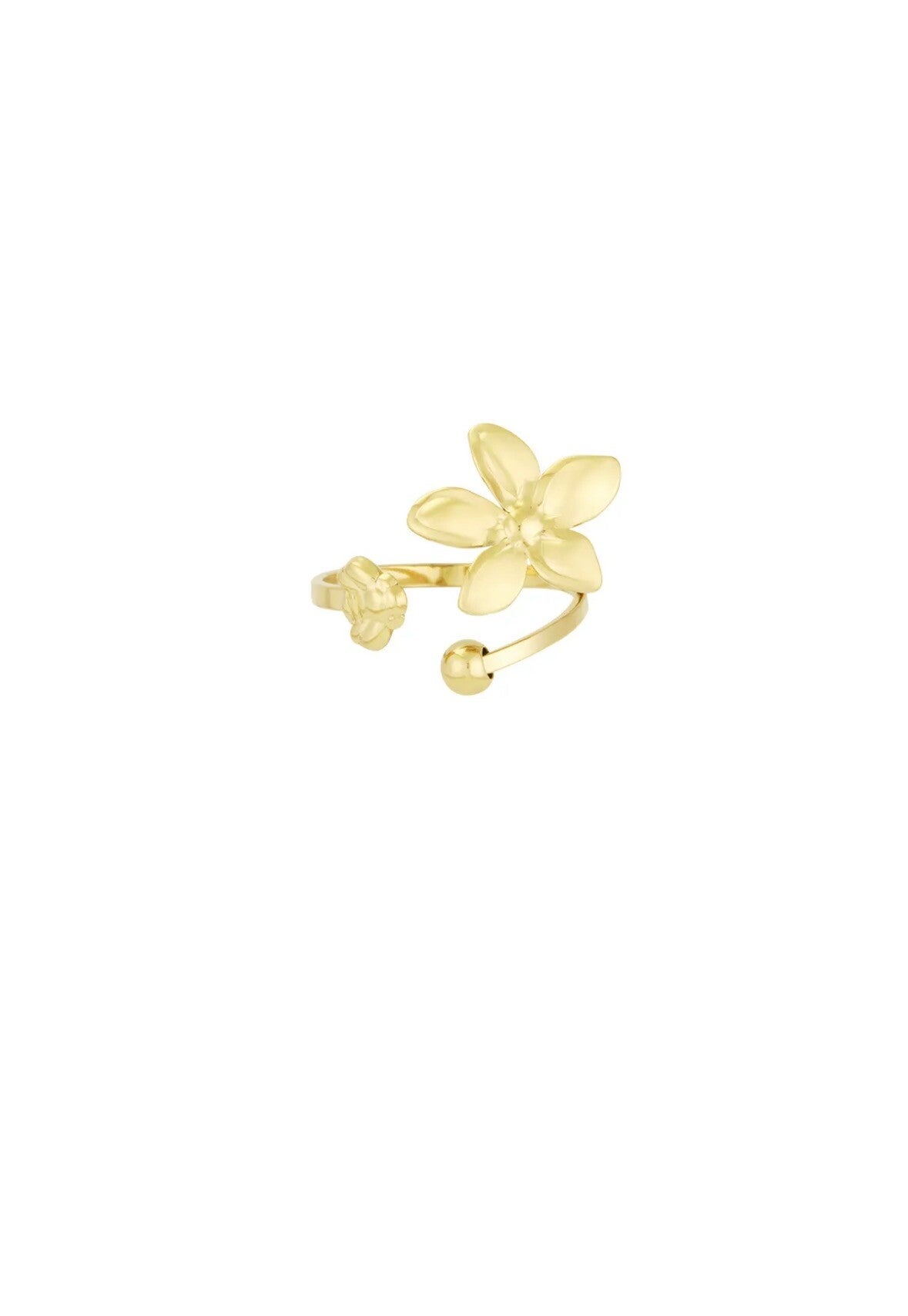 Floral drop ring (goud)