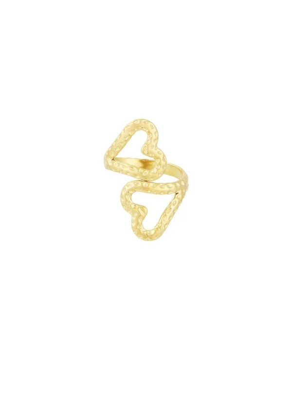 Dubbele hart ring (goud)