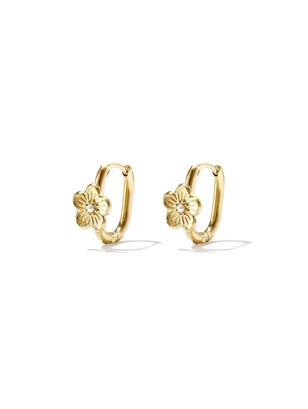 Mini bloem oorbellen (goud)