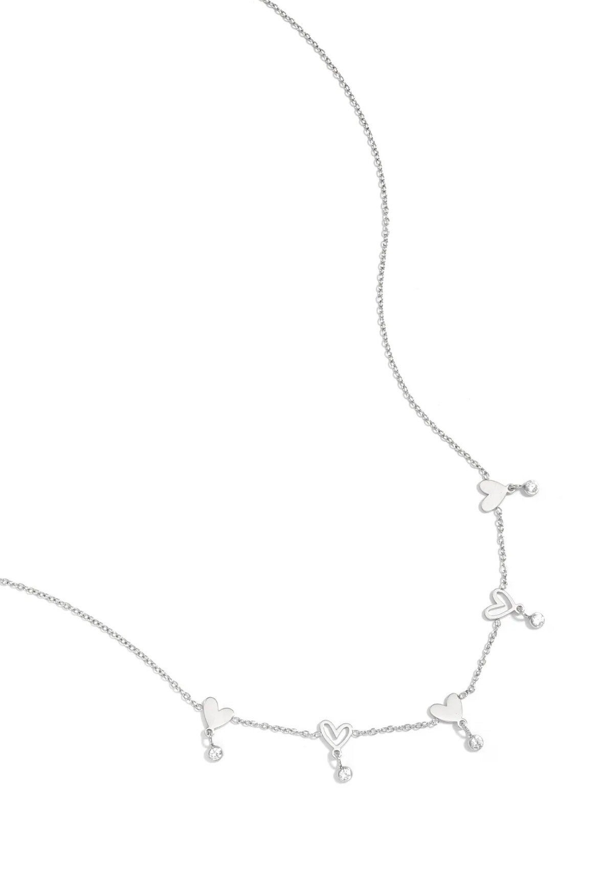 Diamond heart ketting (zilver)