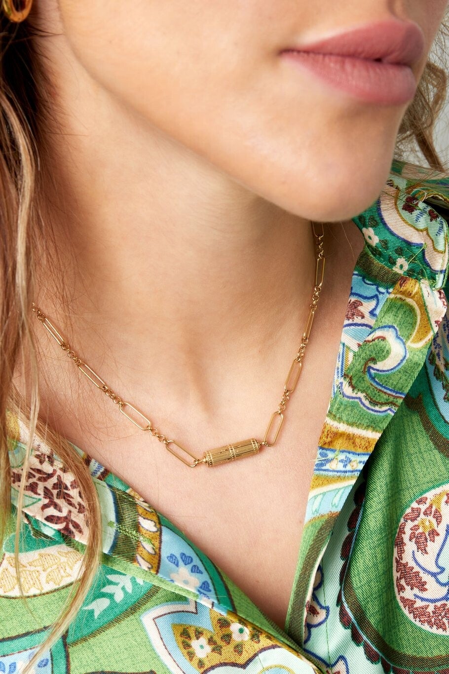 Gelinkte ketting (goud)