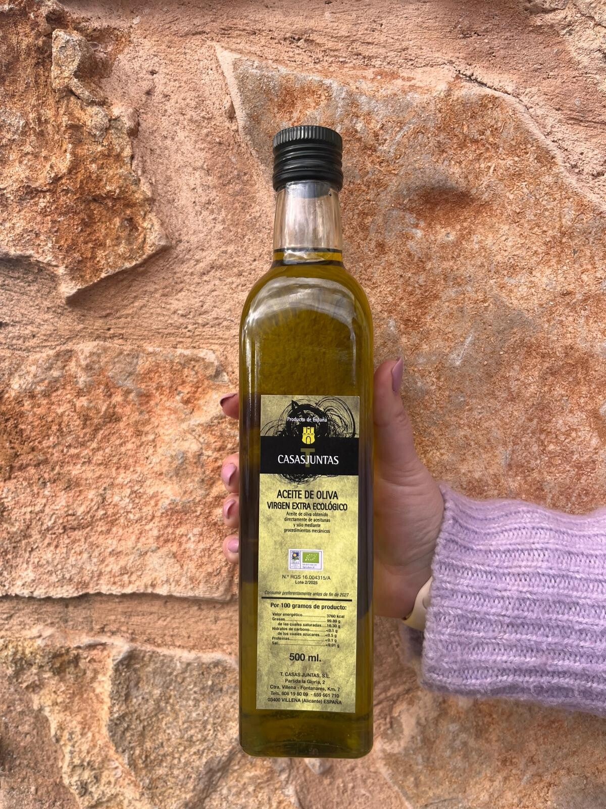 BOTELLA ACEITE DE OLIVA VIRGEN EXTRA ECOLÓGICO 500ml