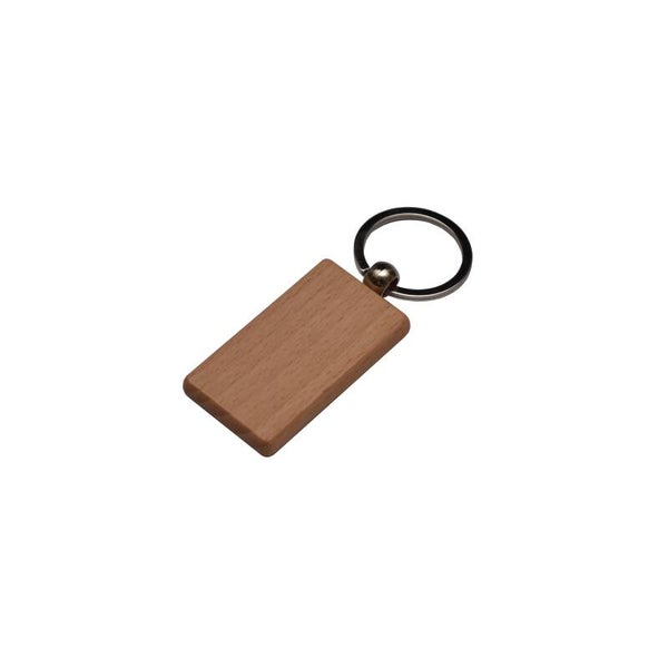 Houten sleutelhanger rechthoek (enkelzijdig graveren)
