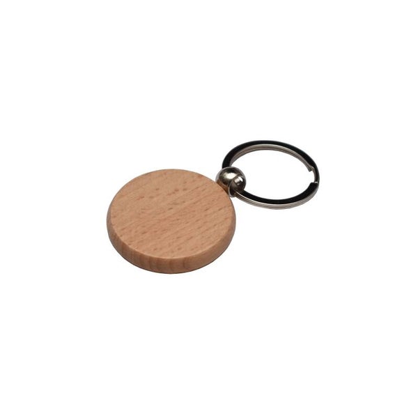 Houten sleutelhanger rond (dubbelzijdig graveren)