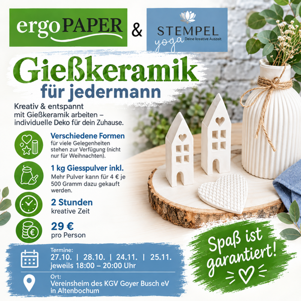Gießkeramik-Workshop – Kreativ sein, Neues ausprobieren und eigene Lieblingsstücke gestalten