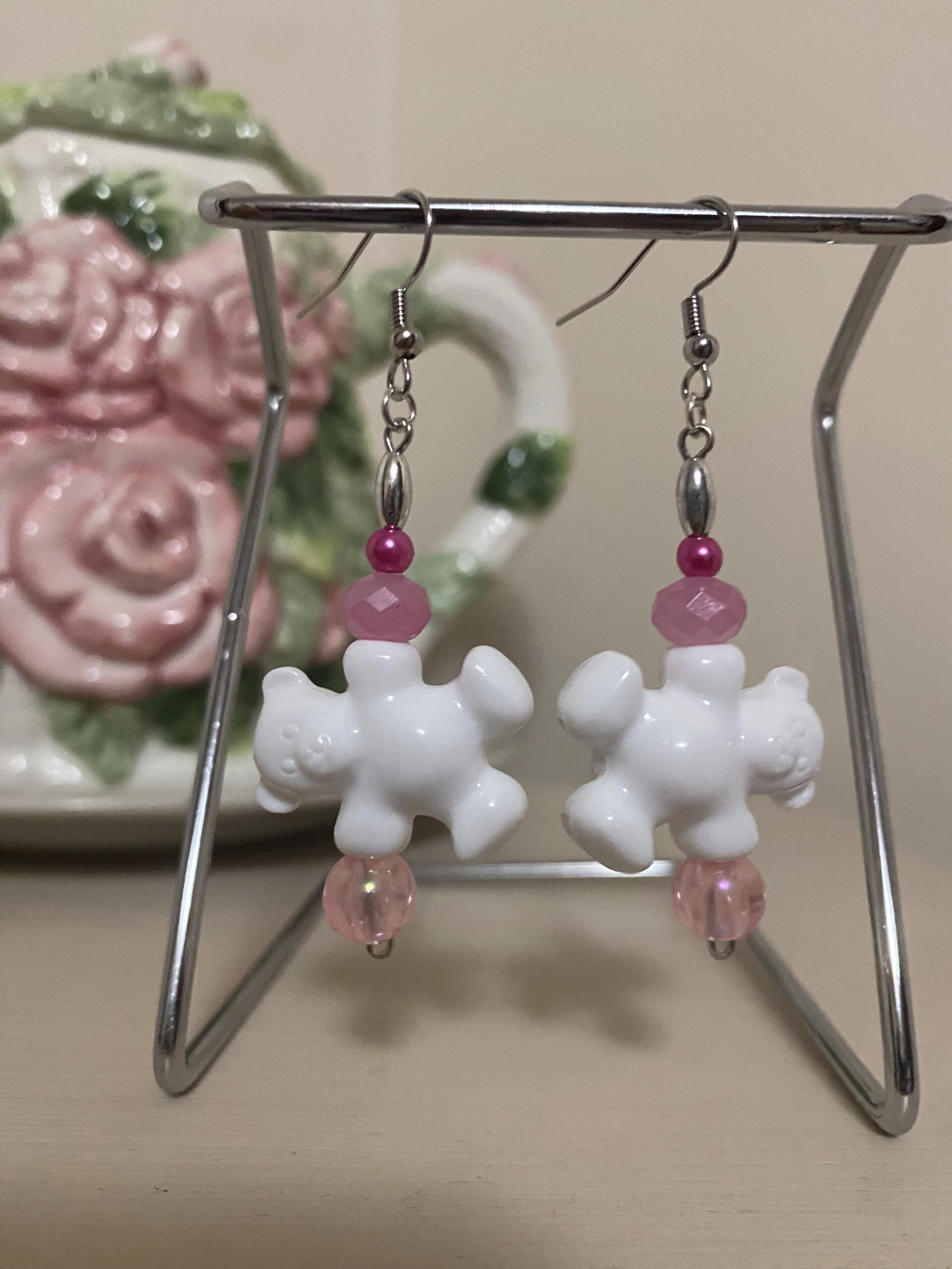 Teddy Bear Dangle Earrings