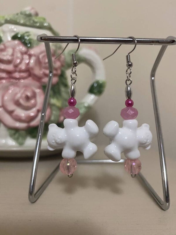 Teddy Bear Dangle Earrings