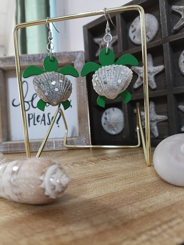 Turtle Seashell Earrings