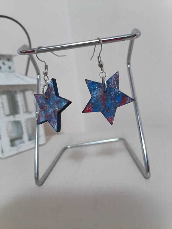 4th of July Star Earrings
