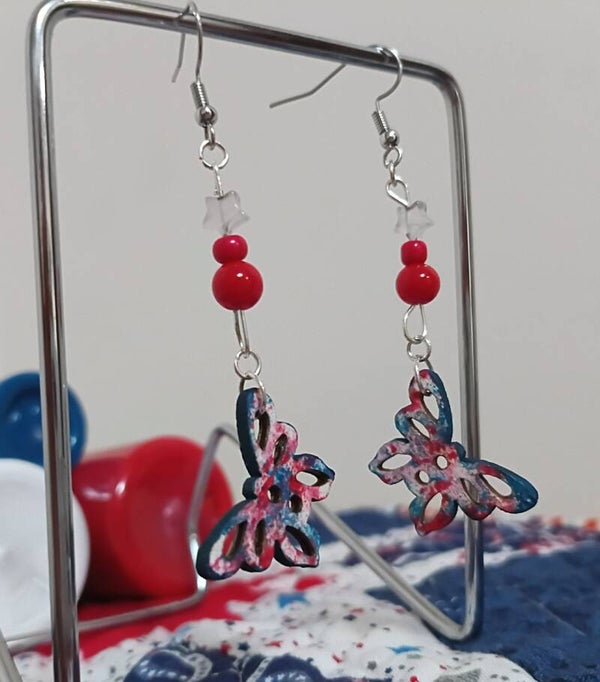 4th of July Mini Butterfly Earrings