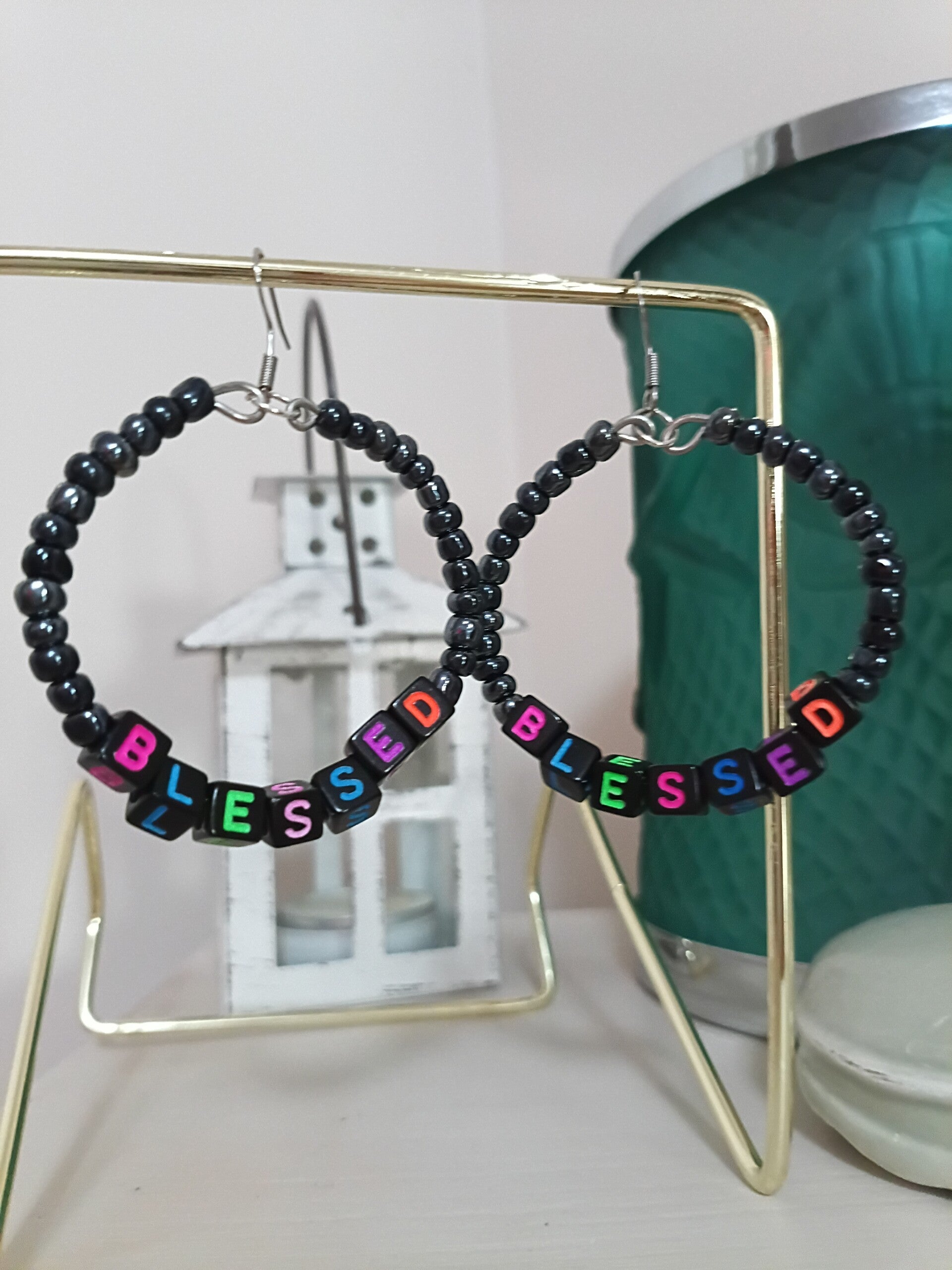 Blessed Beaded Hoop Earrings