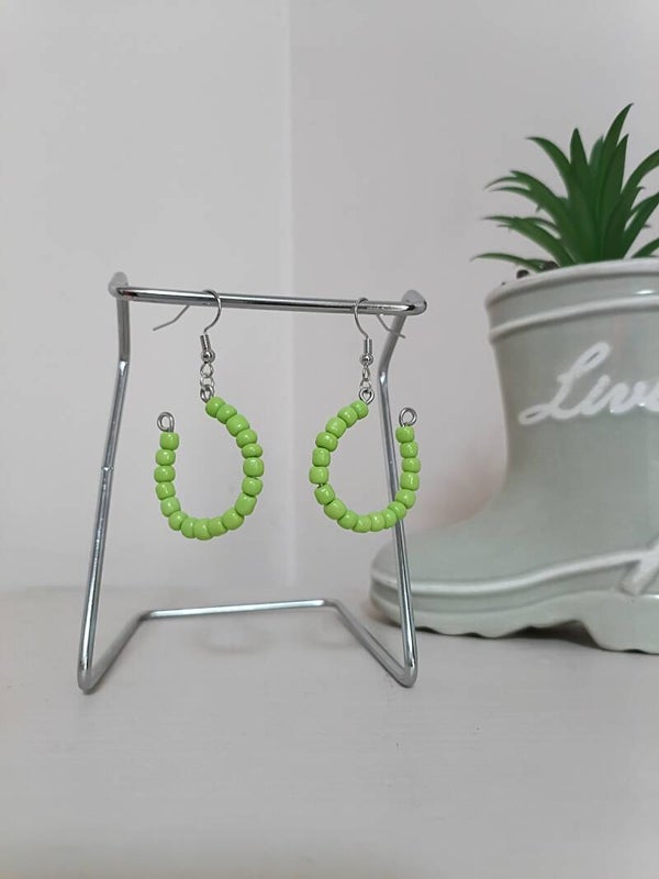 Beaded Horseshoe Shaped Earrings