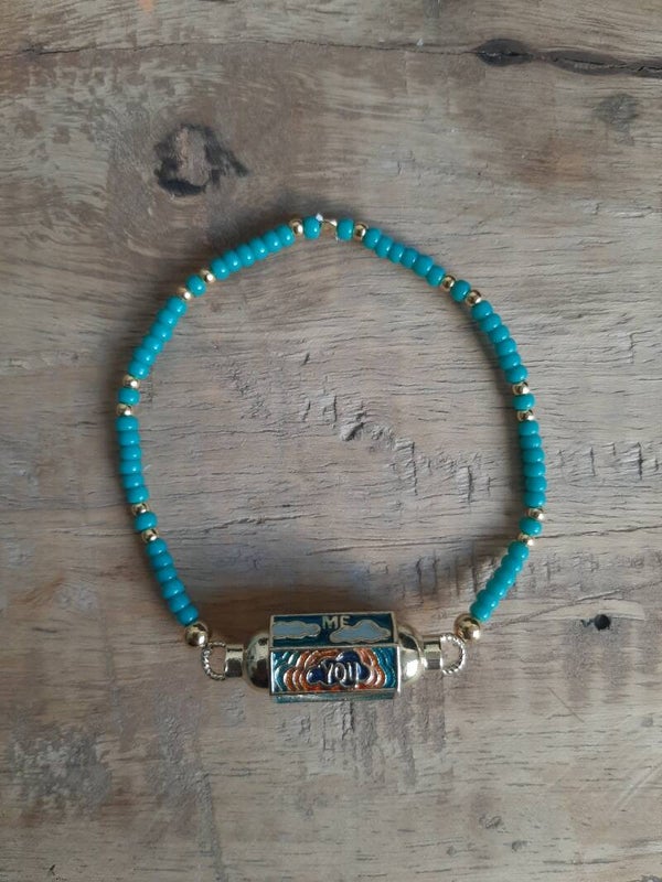 Armband goud/turquoise