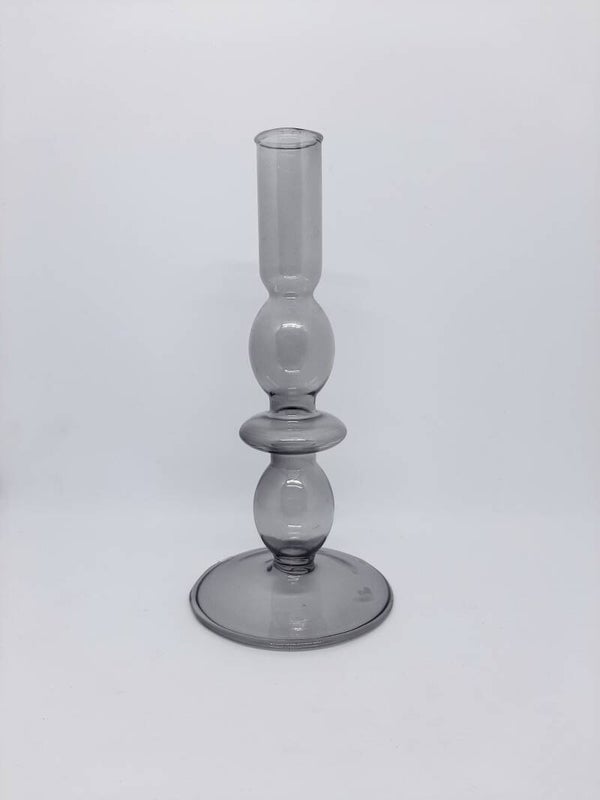 Gusta Dinerkaarshouder Glas Ø9x19cm Grijs