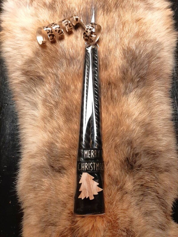 Gusta Swirl Dinerkaarsen Set van 2 Zwart 25 cm