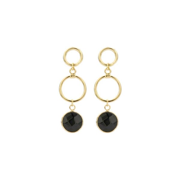 Biba oorbellen goud/zwart 82663 MIX05