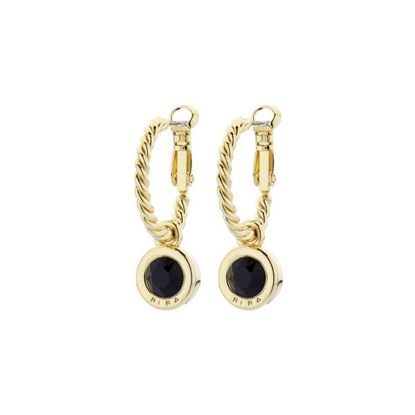 Biba oorbellen goud/zwart 83068