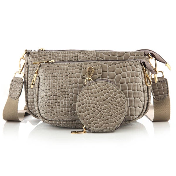 Croco tasjes grijs