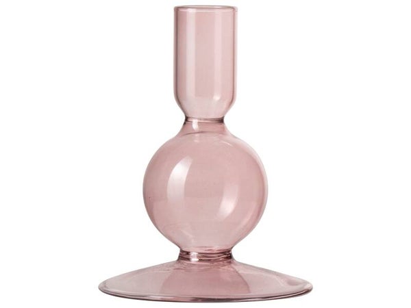 Gusta Dinerkaarshouder Glas Ø9x11cm Roze