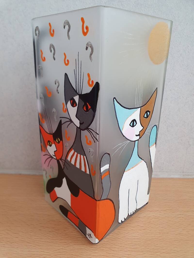 Rosina Wachtmeister acrylic painting cats acrylverf schilderij katten