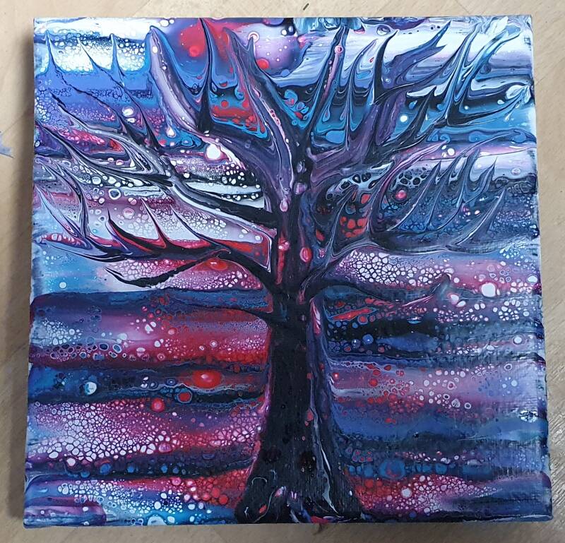 acrylgieting boom acrylic pouring tree swipe
